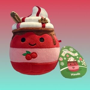 Maude the Cranberry Mocha Latte Drink 6” Squishmallow NWT